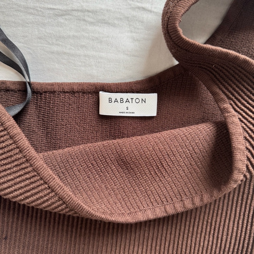 Babaton Sculpt Knit One Shoulder Crop Tank Top - Picture 2 of 3